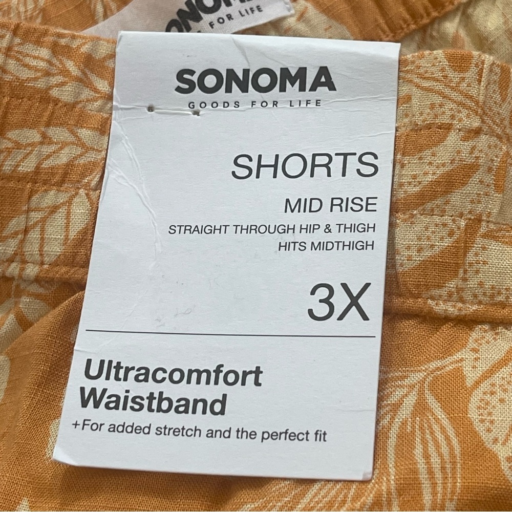 Sonoma Mid Rise Ultracomfort Waistband Tropical Print Pull On Shorts 3X NWT - Picture 5 of 7